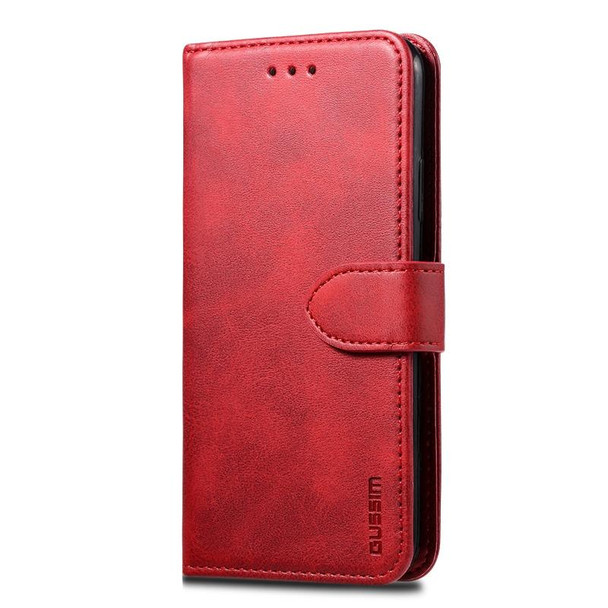 iPhone X / XS GUSSIM Magnetic Horizontal Flip Leather Case with Holder & Card Slots & & Wallet(Red)
