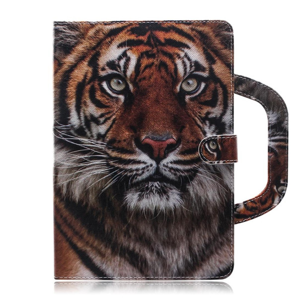 iPad 10.2 / 10.5 / Air 2019 3D Colored Drawing Horizontal Flip Leather Case with Holder & Card Slot & Wallet & Handle(Siberian Tiger)