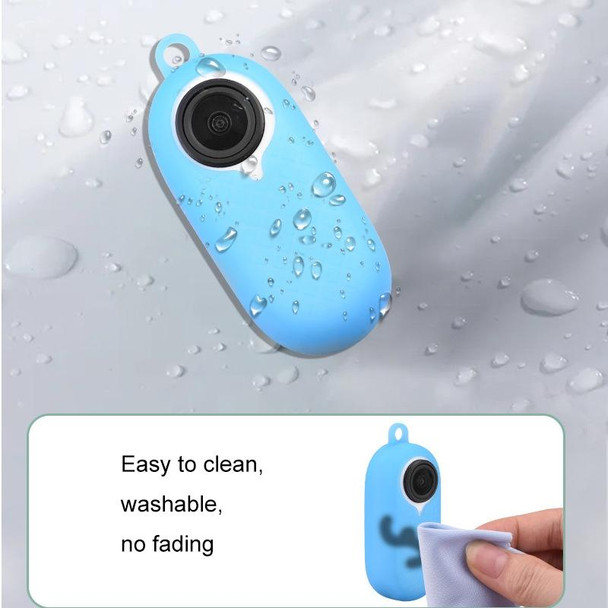 2 PCS Thumb Camera Silicone Case + Lanyard - Insta360 GO2(Blue)