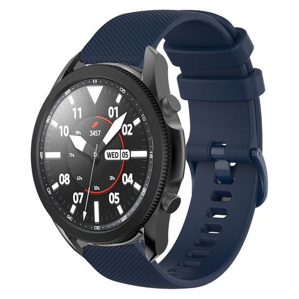 Samsung Galaxy Watch5 Pro 45mm 20mm Plaid Solid Color Silicone Watch Band(Midnight Blue)