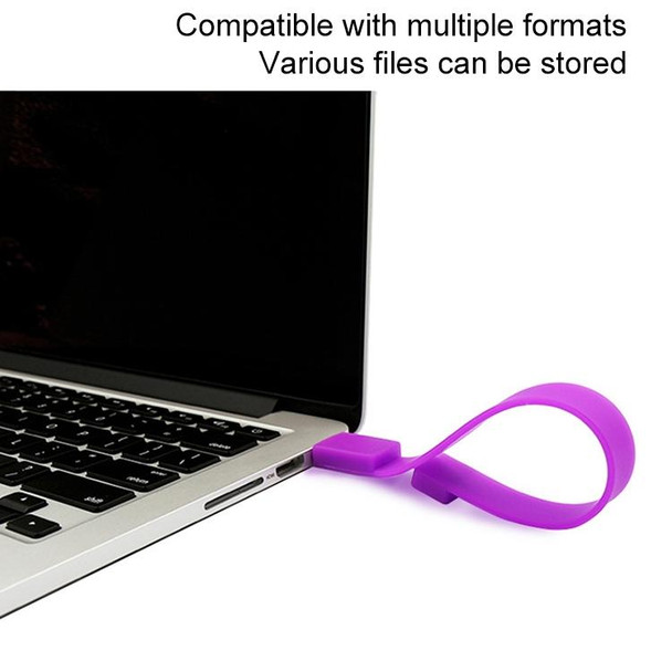 16GB Silicon Bracelets USB 2.0 Flash Disk(Pink)