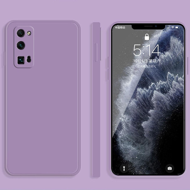 Honor 30 Pro Solid Color Imitation Liquid Silicone Straight Edge Dropproof Full Coverage Protective Case(Purple)