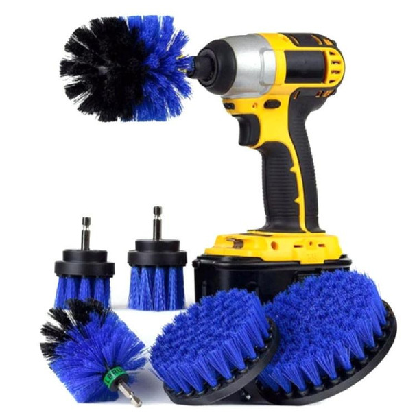 6 PCS / SetElectric Drill Head Car Tire Floor Crevice Cleaning Brush(Blue)