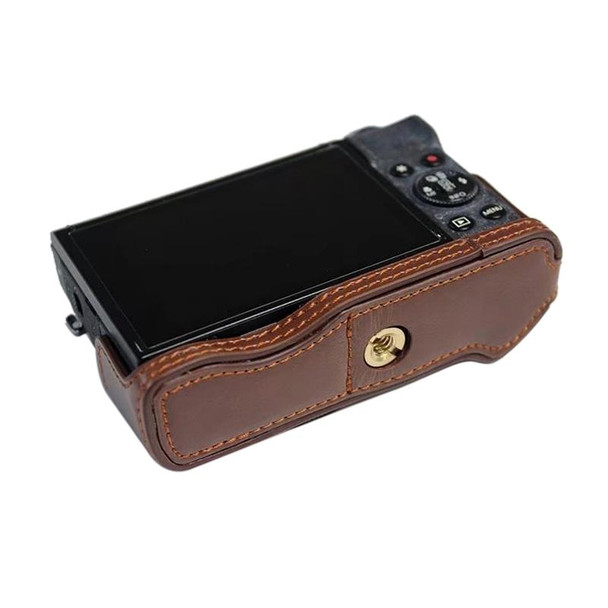 1/4 inch Thread PU Leatherette Camera Half Case Base for Canon G7 X Mark III / G7 X3 (Brown)