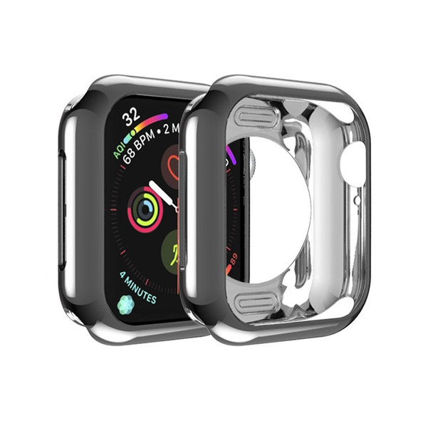 Apple Watch Series 5 & 4 40mm Plating TPU Round Hole Hollowing Protective Case(Black)