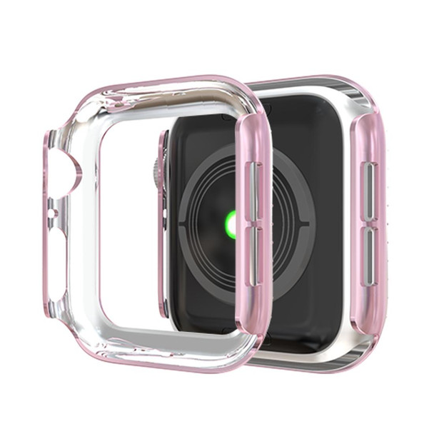 Apple Watch Series 5 & 4 44mm Double Row Diamonds PC Protective Case(Pink)