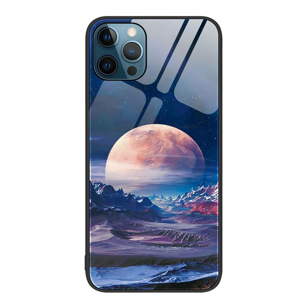 Colorful Painted Glass Phone Case - iPhone 12 Pro Max(Moon Hill)