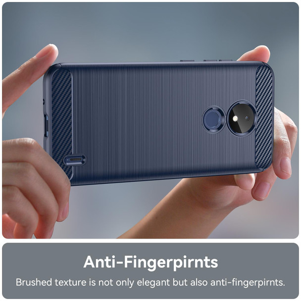 Nokia C21 Brushed Texture Carbon Fiber TPU Phone Case(Blue)