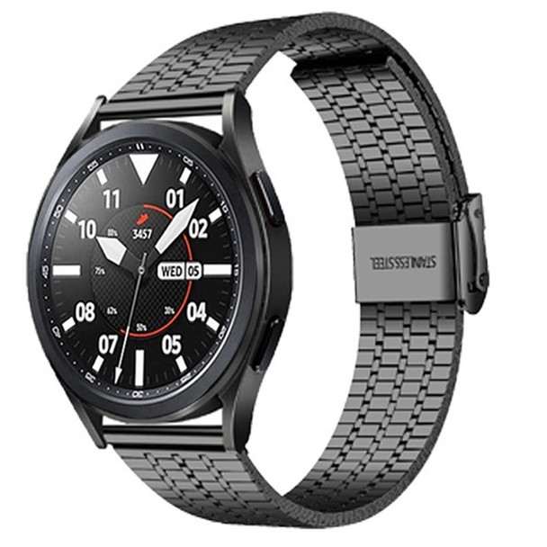 20mmFor Samsung Smart Watch Universal Seven-bead Stainless Steel Watch Band(Black)