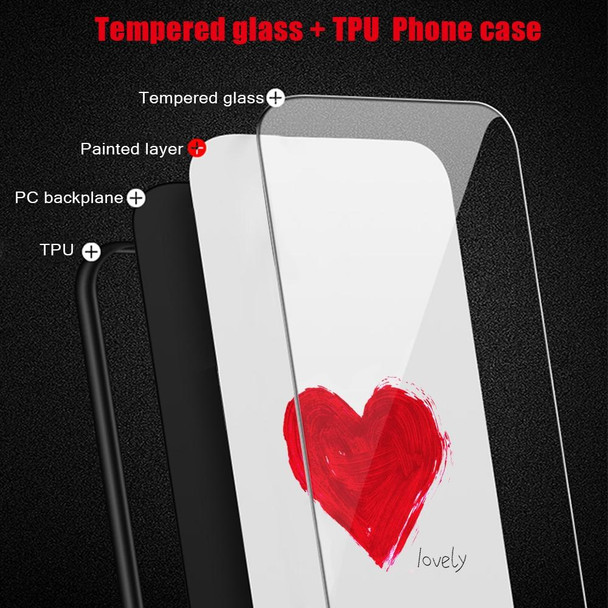 Colorful Painted Glass Phone Case - iPhone 14(Black Love)