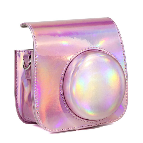 Aurora Oil Paint Full Body Camera PU Leatherette Case Bag with Strap for FUJIFILM instax mini 9 / mini 8+ / mini 8(Rose Gold)