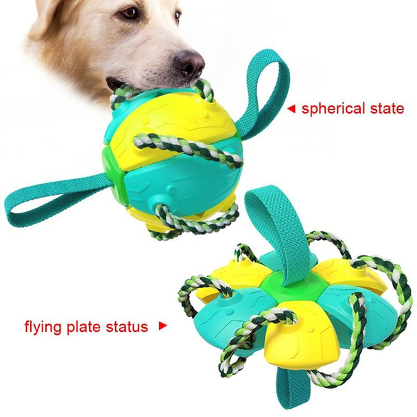 084DT Pet Outdoor Training Interactive Flying Tray Football Dog Toys(Red Green)