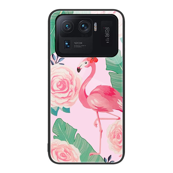 Xiaomi Mi 11 Ultra Colorful Painted Glass Phone Case(Flamingo)