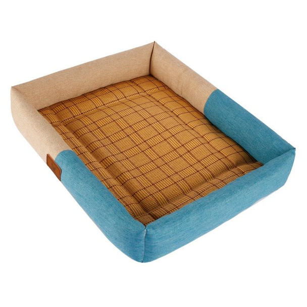 YD-XD03 Summer Pet Breathable Cooler Mat Pet Bed, Size: 77x62cm(Khaki Lake Blue)