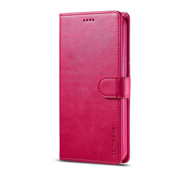 LC.IMEEKE Calf Texture Horizontal Flip Leather Case - iPhone 14(Red)