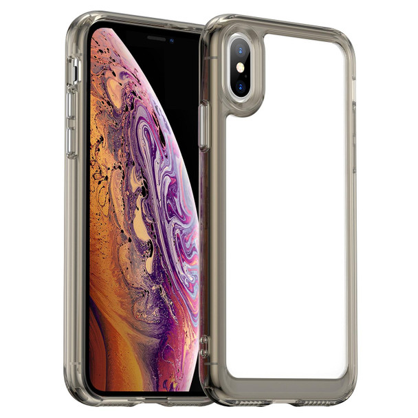Colorful Series Acrylic + TPU Phone Case - iPhone XS Max(Transparent Grey)