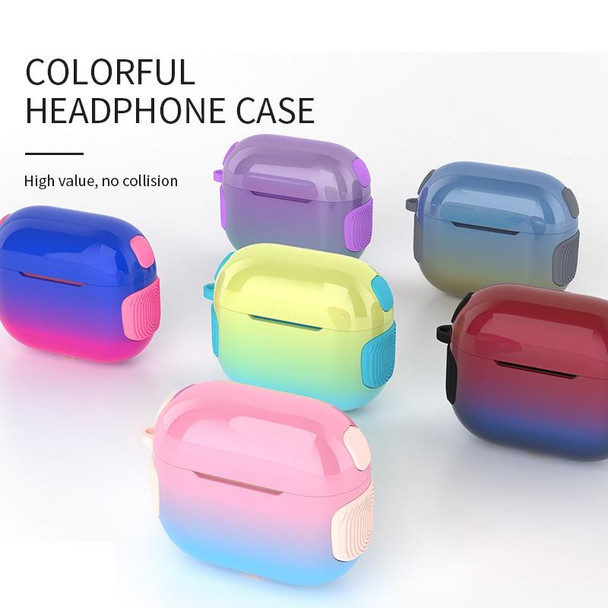 2 in 1 Varnish Colorful PC + TPU Earphone Case - AirPods 3(Purple+Blue Gradient)