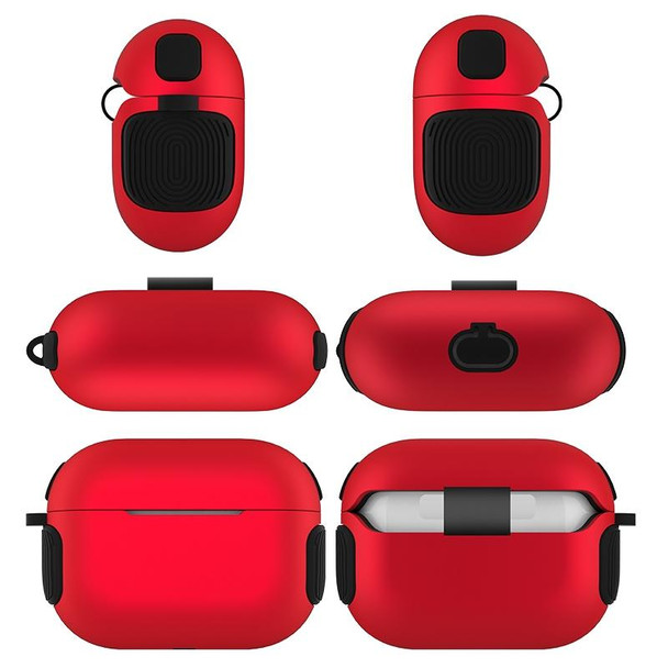 2 in 1 Matte Texture Contrast Color PC + TPU Earphone Case - AirPods Pro(Red)