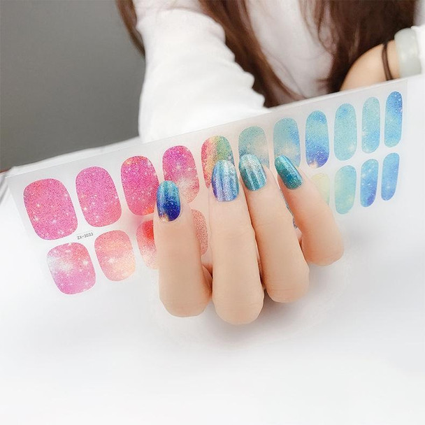 22 Fingers Shiny Onion Powder Starry Waterproof Nail Sticker(ZX-3033)