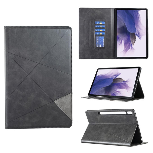 Samsung Galaxy Tab S8 / Tab S7+ / Tab S7 FE Prismatic Leather Tablet Case(Black)