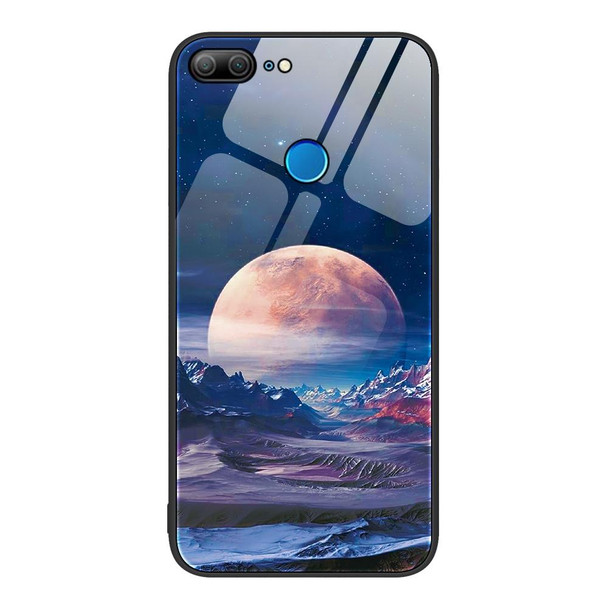 Honor 9 Lite Colorful Painted Glass Phone Case(Moon Hill)