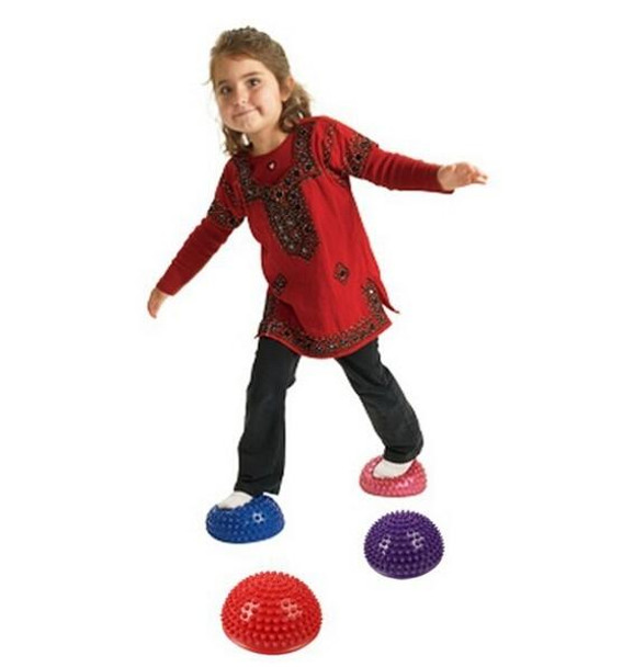 Hemisphere Balance Stepping Stones Durian Spiky Massage Ball Sensory Integration Indoor Outdoor Games Toys for Kids Children(Red)