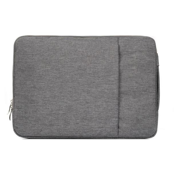 15.4 inch Universal Fashion Soft Laptop Denim Bags Portable Zipper Notebook Laptop Case Pouch for MacBook Air / Pro, Lenovo and other Laptops, Size: 39.2x28.5x2cm (Grey)