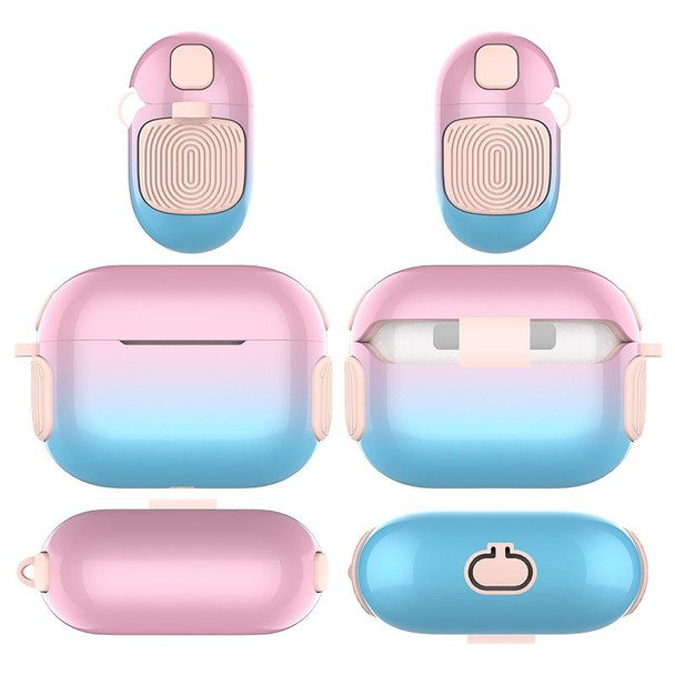 2 in 1 Varnish Colorful PC + TPU Earphone Case - AirPods Pro(Red+Blue Gradient)