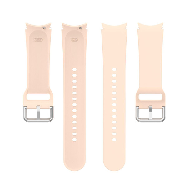 Samsung Galaxy Watch 5 40mm Official Silicone Silver Round Buckle Watch Band(Light Pink)