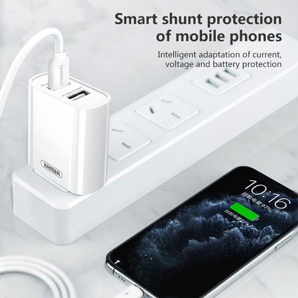 REMAX Jane Series RP-U35 2.1A Dual USB Port Charger, Specification:EU Plug(White)