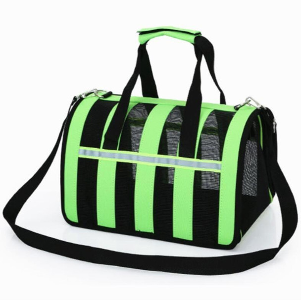 Foldable Mesh Breathable Pets Go Out Portable Diagonal Carrying Bag, Size:L(Green)