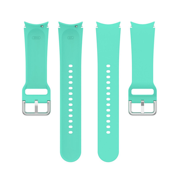 Samsung Galaxy Watch 5 44mm Official Silicone Silver Round Buckle Watch Band(Teal)