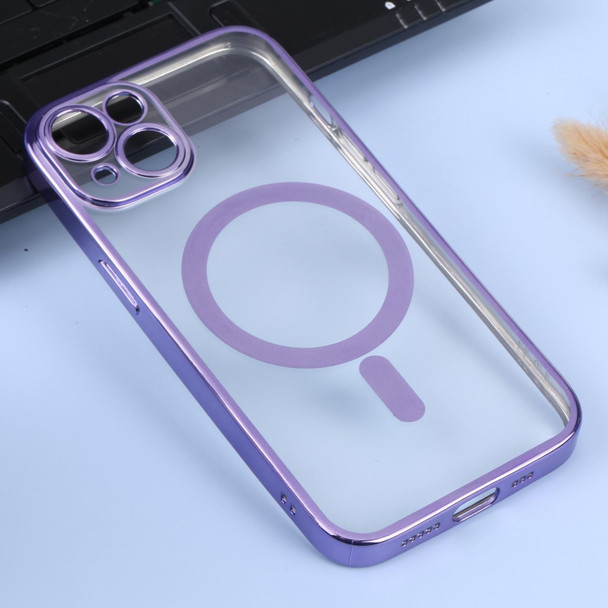 MagSafe Electroplating Straight TPU Phone Case - iPhone 14 Max(Purple)