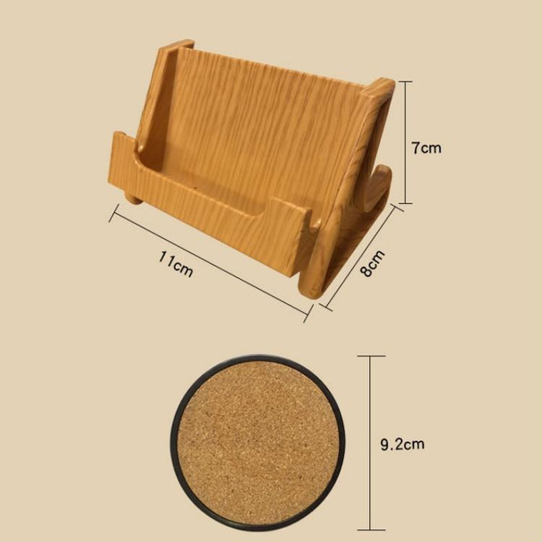 Home Daily Wood Round Cork Coaster, Specification:6 Coasters