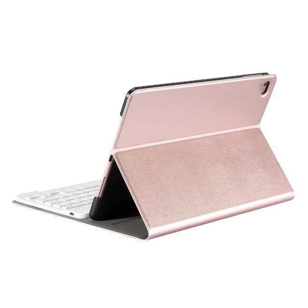 Detachable Bluetooth Keyboard + Horizontal Flip Leatherette Tablet Case with Holder for iPad Pro 9.7 inch, iPad Air, iPad Air 2, iPad 9.7 inch (2017), iPad 9.7 inch (2018) (Rose Gold)