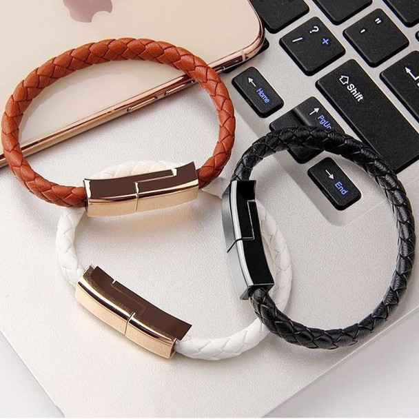 XJ-72 20cm USB to USB-C / Type-C Bracelet Charging Data Cable(Black)