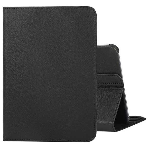 8 inch Tablet 360 Degree Rotation Litchi Texture Flip Leatherette Tablet Case(Black)