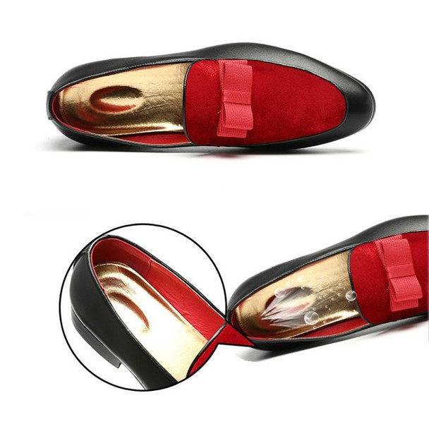 Bowknot Wedding Dress Male Flats Gentlemen Casual Shoes, Shoe Size:37(Red)