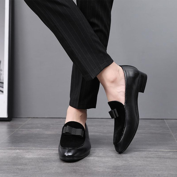 Bowknot Wedding Dress Male Flats Gentlemen Casual Shoes, Shoe Size:42(Black)