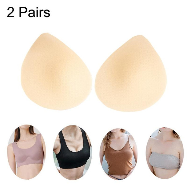 2 Pairs Sports Underwear Yoga Vest Sponge Pad Latex Cotton Chest Pad, Size: L(Skin Color)