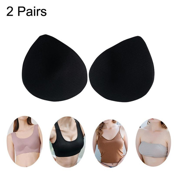 2 Pairs Sports Underwear Yoga Vest Sponge Pad Latex Cotton Chest Pad, Size: S(Black)