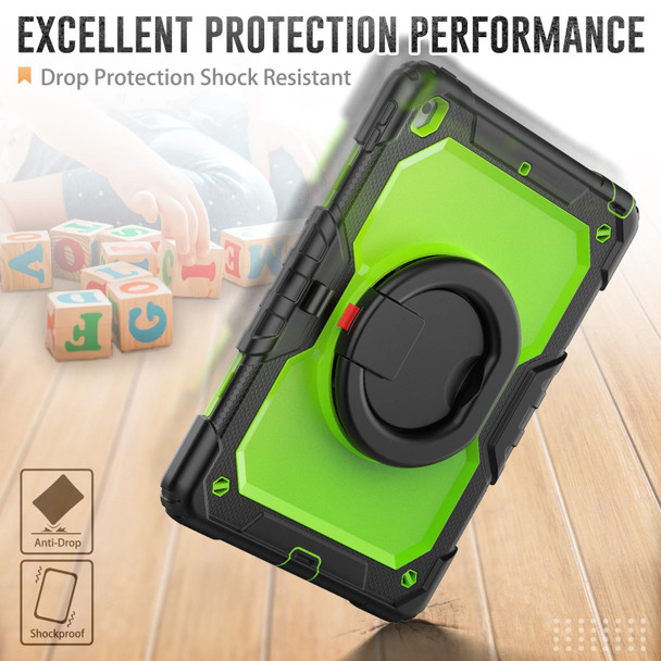 Bracelet Holder Silicone + PC Tablet Case - iPad 10.2 2021 / 2020 / 2019(Yellow Green)