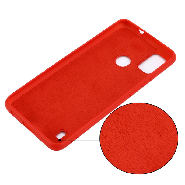 ZTE Blade A51 2021 Pure Color Liquid Silicone Shockproof Full Coverage Phone Case(Red)