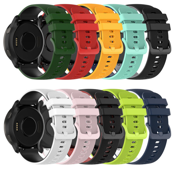 Samsung Gear S2 Classic 20mm Checkered Two-Color Silicone Watch Band(Amy Green+Black)