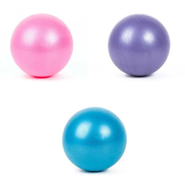 3 PCS Mini Yoga Pilates Ball Explosion-proof PVC Ball Balanced Fitness Gymnastic Exercise Training with Straw, Diameter: 25cm(Purple)