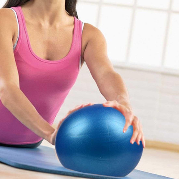 3 PCS Mini Yoga Pilates Ball Explosion-proof PVC Ball Balanced Fitness Gymnastic Exercise Training with Straw, Diameter: 25cm(Blue)