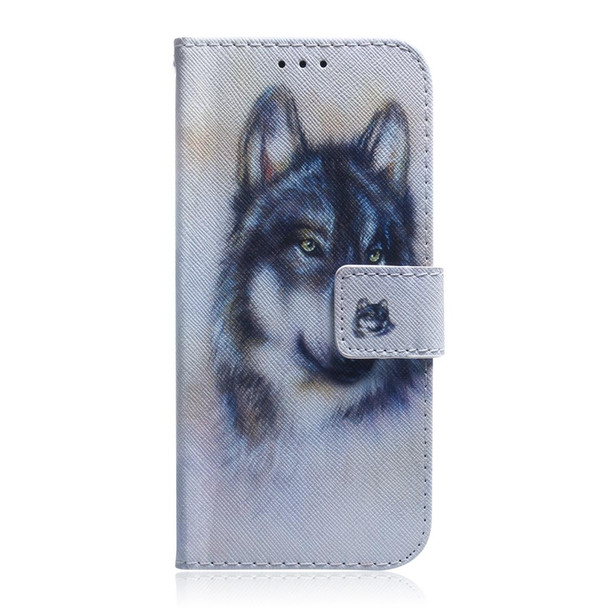 Samsung Galaxy A71 5G Colored Drawing Horizontal Flip Leather Case with Holder & Card Slot & Wallet(White Wolf)