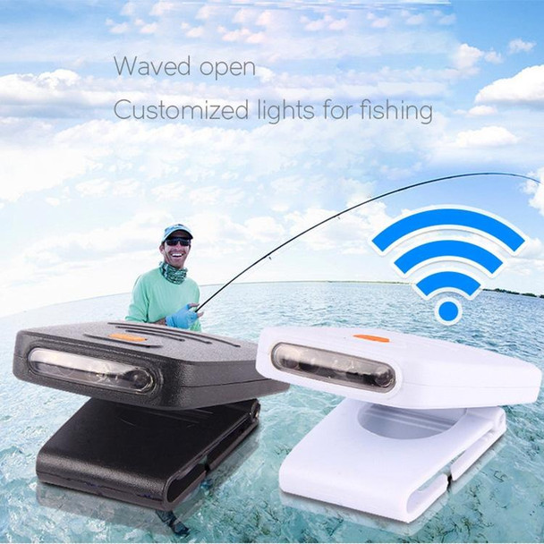 Portable Infrared Sensor LED Rechargeable Clip Hat Cap Lamp Fishing Headlamp for Fishing Camping Hiking (Black)