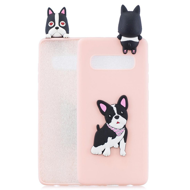 Galaxy S10 3D Cartoon Pattern Shockproof TPU Protective Case(Cute Dog)