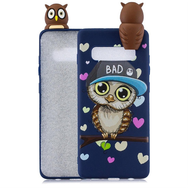 Galaxy S10 Shockproof Cartoon TPU Protective Case(Blue Owl)